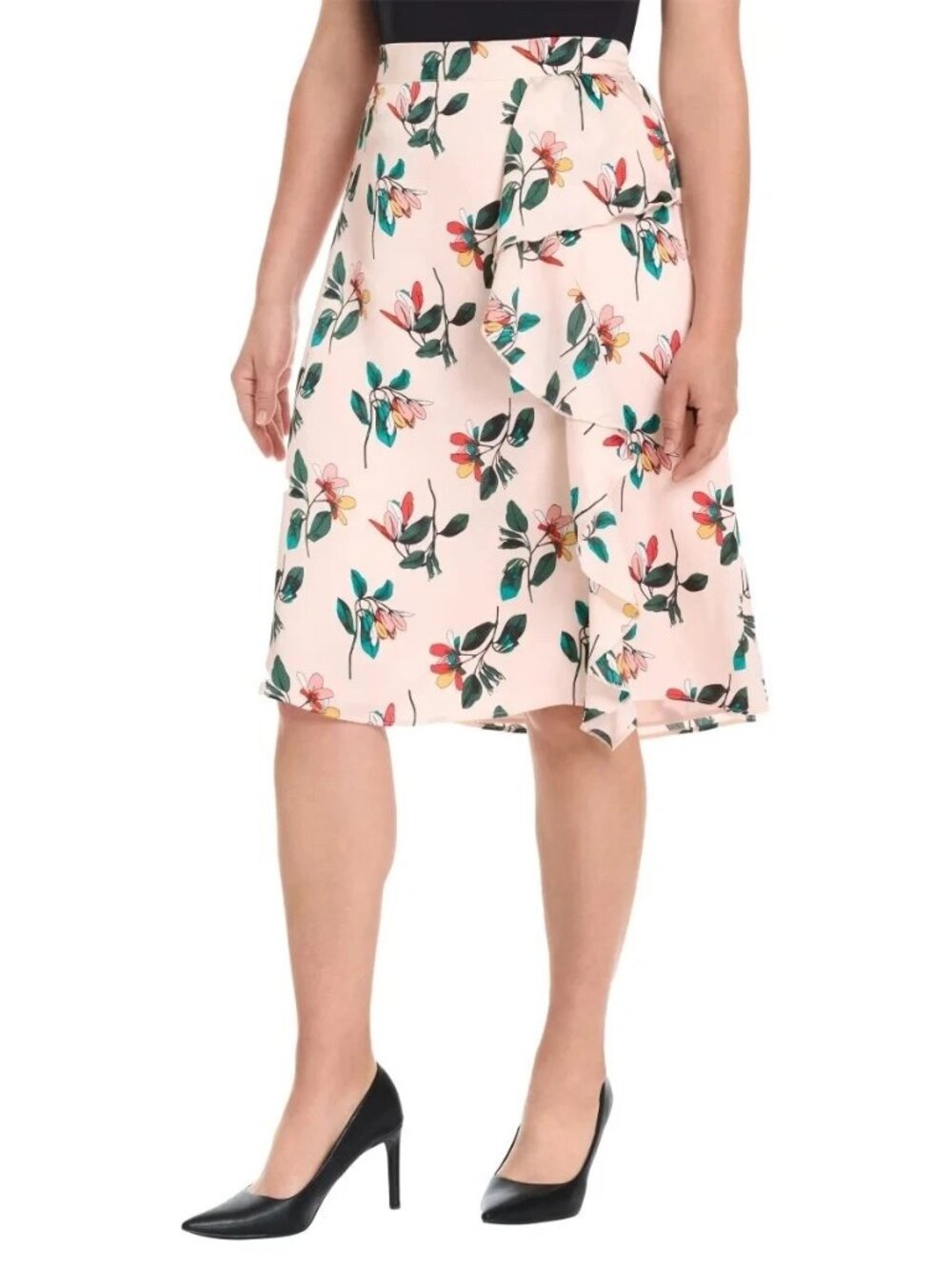 Ted Baker Floral Ruffle Skirt Womens Size Large - Light Pink
